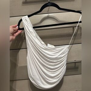 One Shoulder ruched crop top